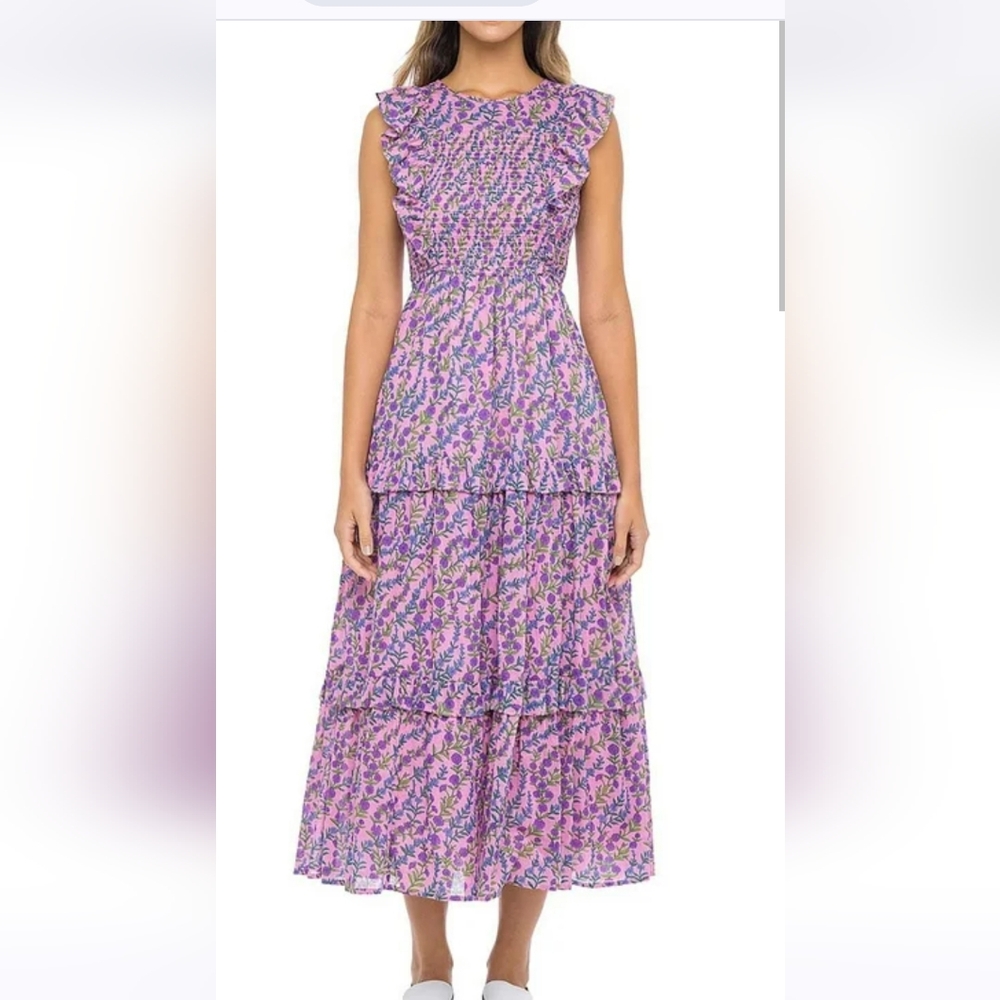 NWOT Banjanan Pink Floral Iris Dress